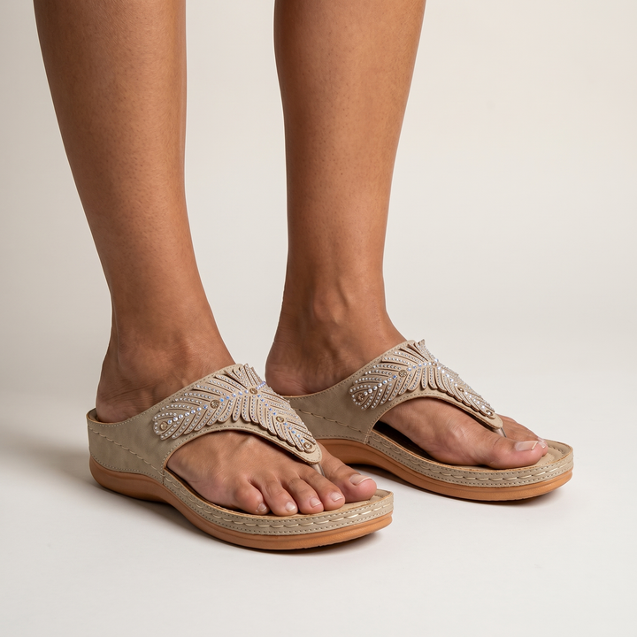 Sandali infradito ergonomici con suola di supporto per donna