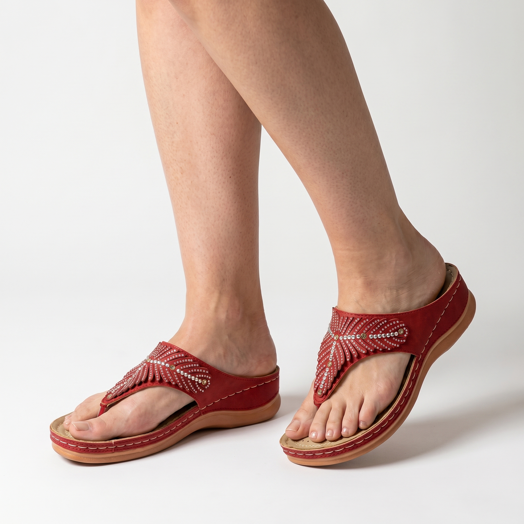 Sandali infradito ergonomici con suola di supporto per donna