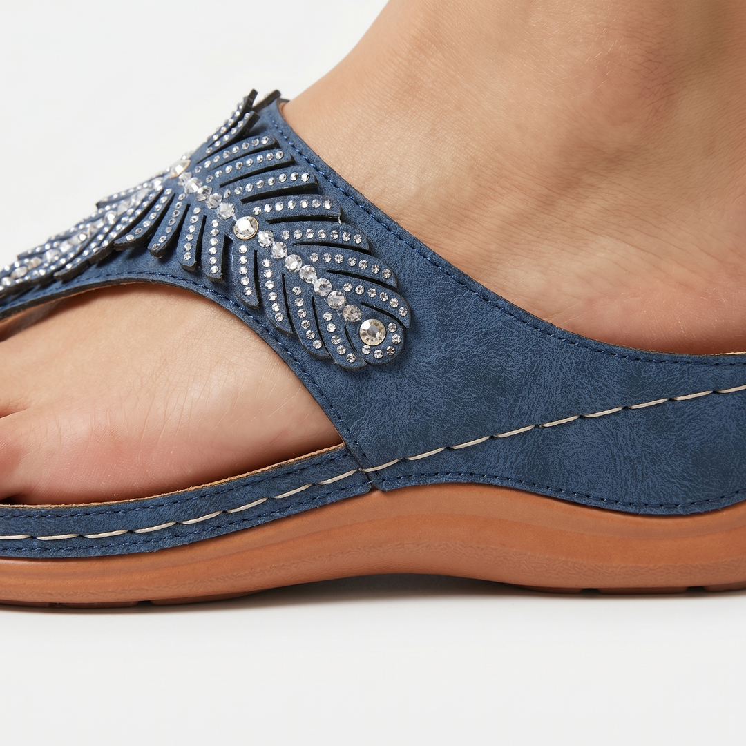 Sandali infradito ergonomici con suola di supporto per donna