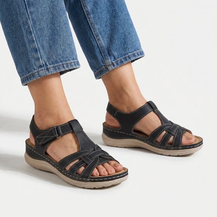 Sandali con cinturini incrociati vintage da donna