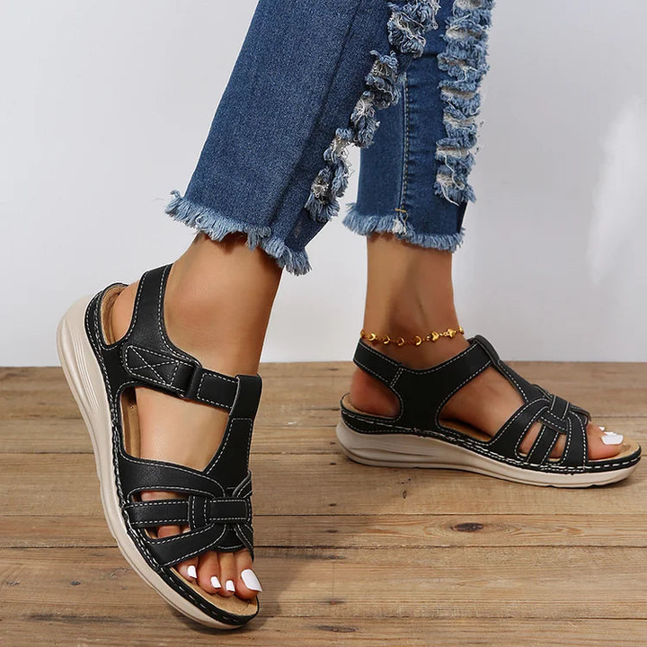 Sandali con cinturini incrociati vintage da donna
