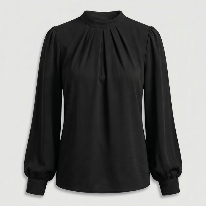 Bluse mit Rundhalsausschnitt und Puffärmeln für Damen