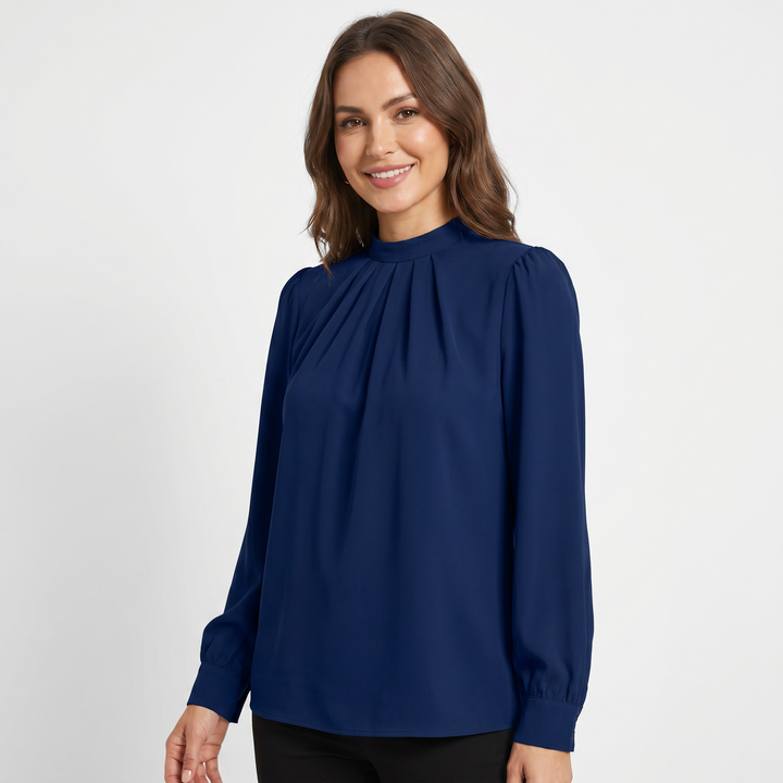 Bluse mit Rundhalsausschnitt und Puffärmeln für Damen