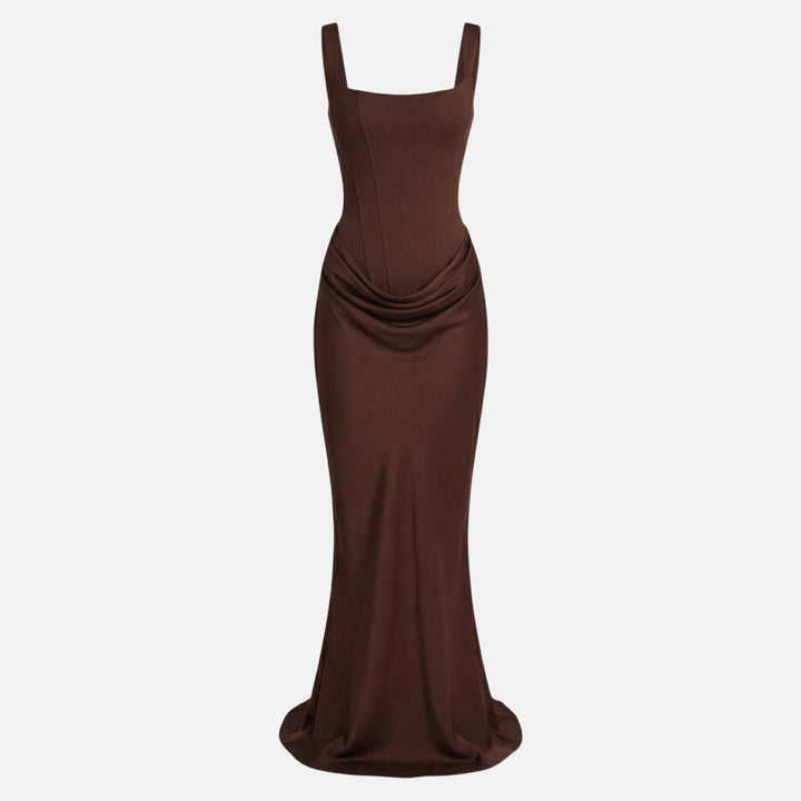 Rochie maxi din satin cu bretele reglabile pentru femei