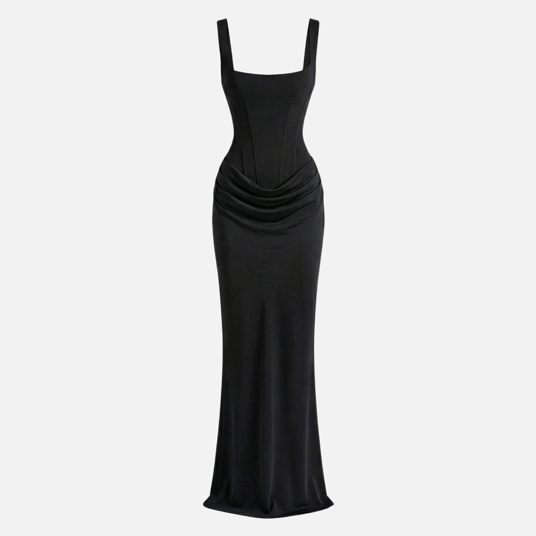 Rochie maxi din satin cu bretele reglabile pentru femei