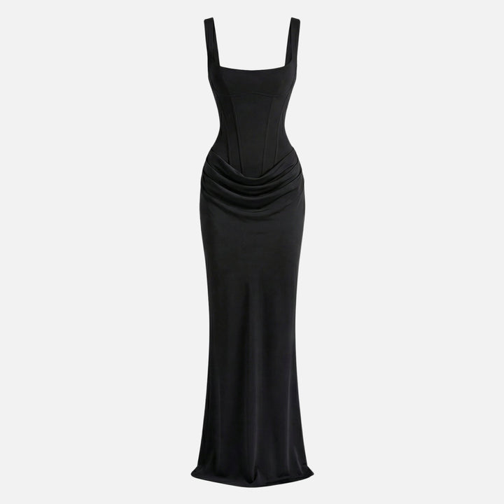 Rochie maxi din satin cu bretele reglabile pentru femei