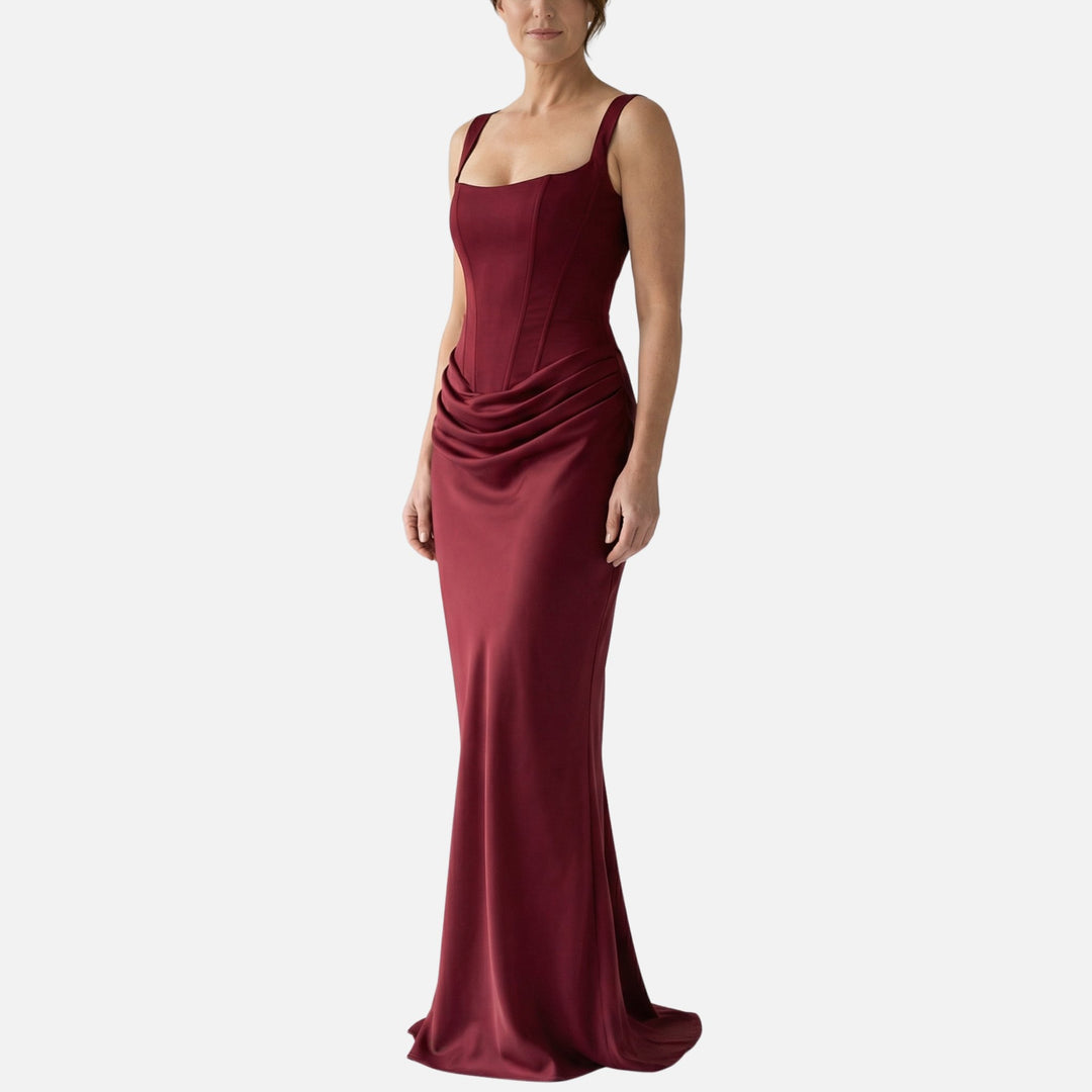 Rochie maxi din satin cu bretele reglabile pentru femei