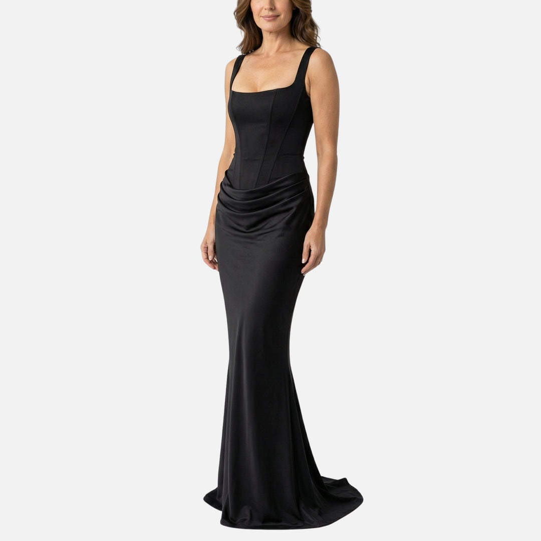 Rochie maxi din satin cu bretele reglabile pentru femei