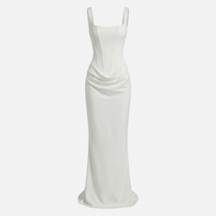 Rochie maxi din satin cu bretele reglabile pentru femei