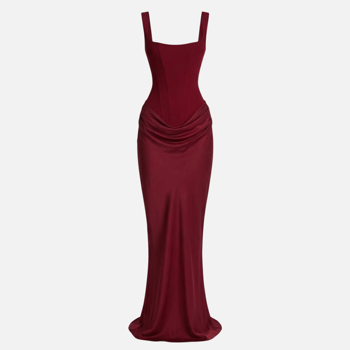 Rochie maxi din satin cu bretele reglabile pentru femei