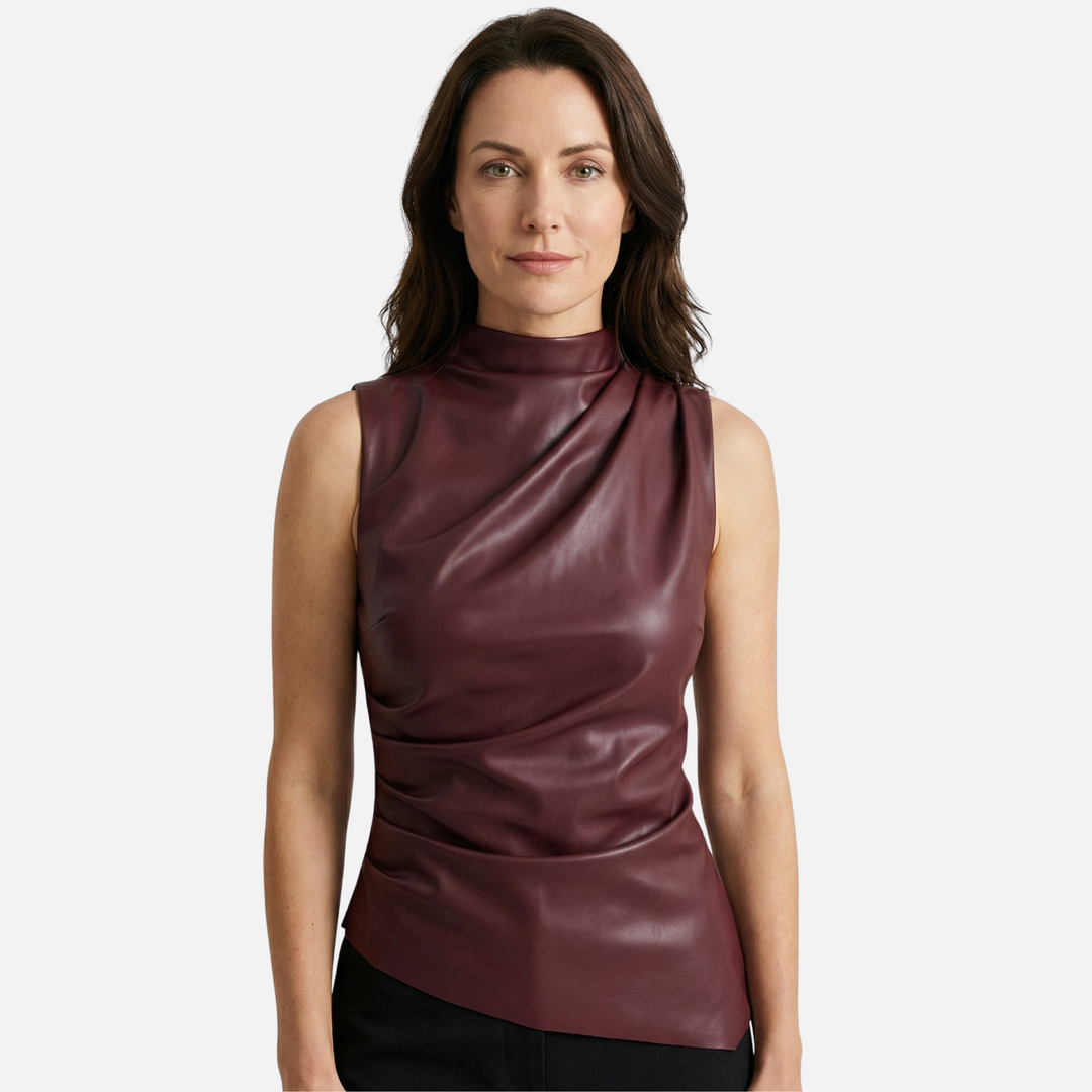 Maiou slim cu material drapat pentru femei