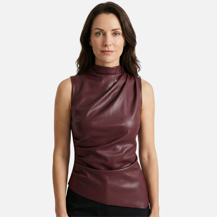Maiou slim cu material drapat pentru femei