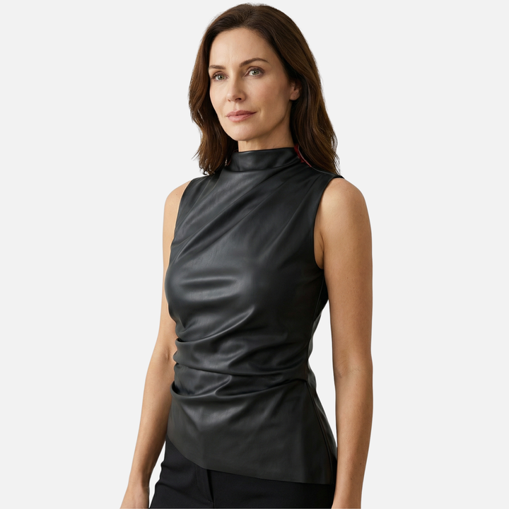 Maiou slim cu material drapat pentru femei