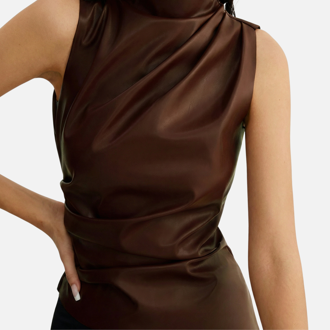 Maiou slim cu material drapat pentru femei