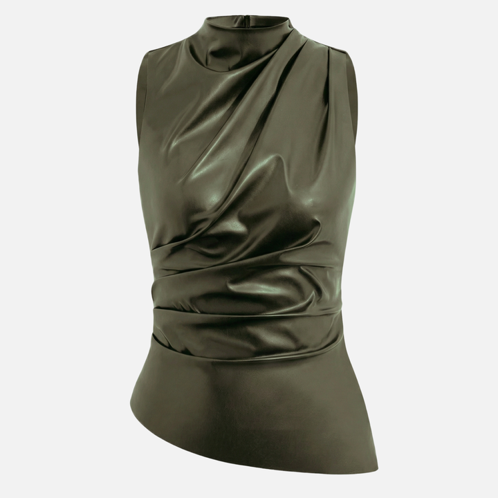 Maiou slim cu material drapat pentru femei