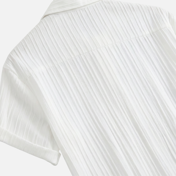 Summer pleated two-piece set with elastic waistband for men