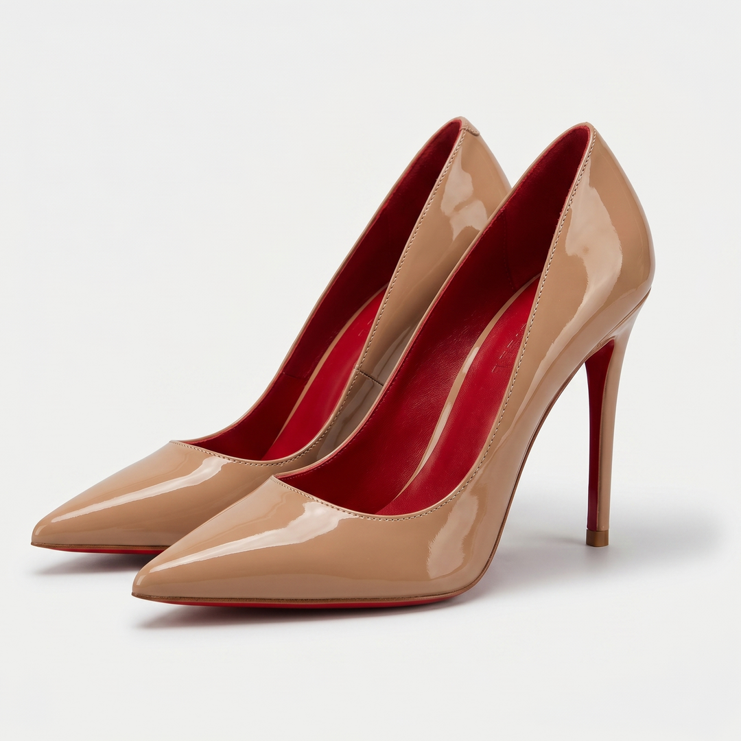 Zapatos de tacón stiletto con punta afilada y acabado en charol para mujer