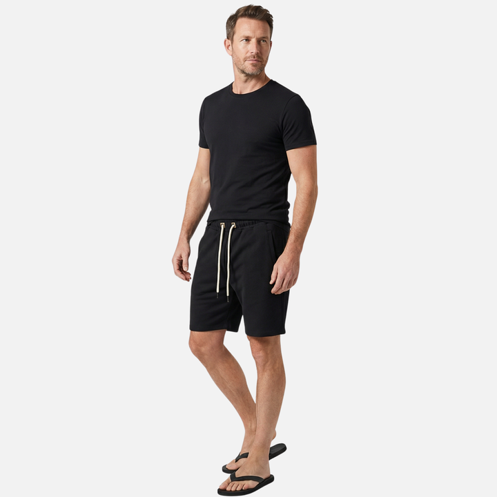 Pantaloncini in cotone lavorato a maglia – Vestibilità rilassata con coulisse da uomo