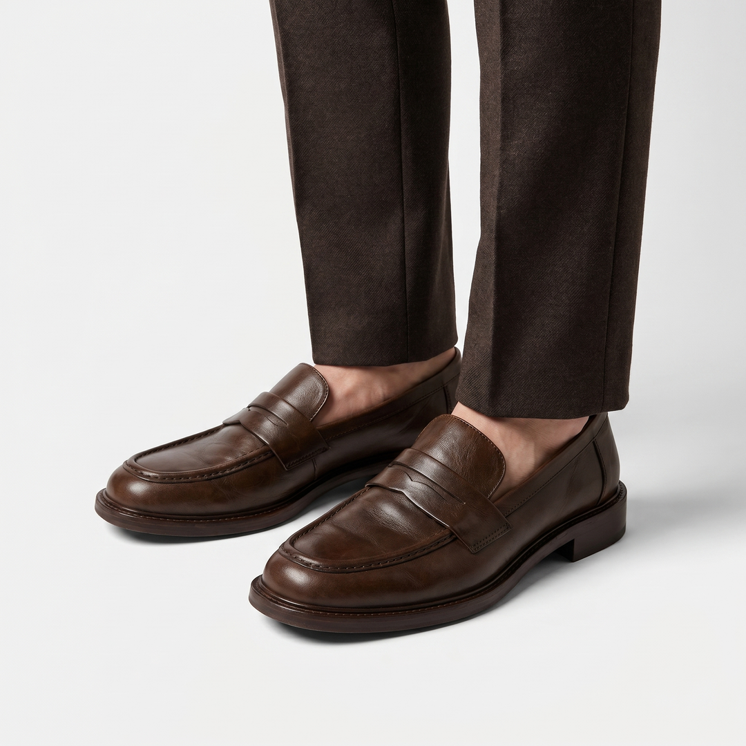 Penny loafer with retro design and soft slip-on sole for men