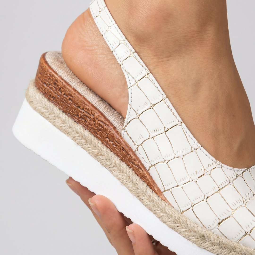 Sandali in pelle scamosciata con zeppa platform e dettagli espadrillas da donna