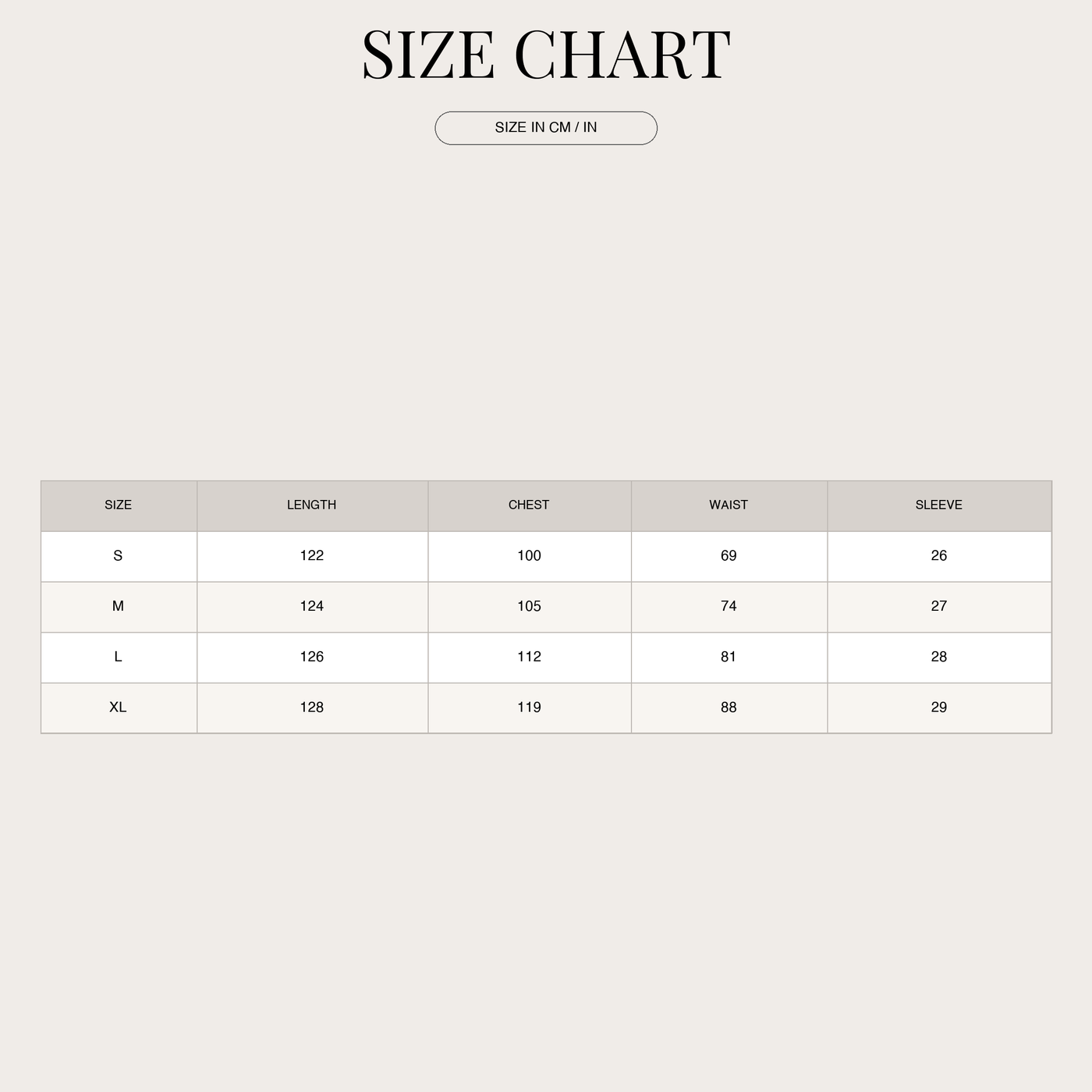 Női derékban szabott pamut ruha övvel size chart