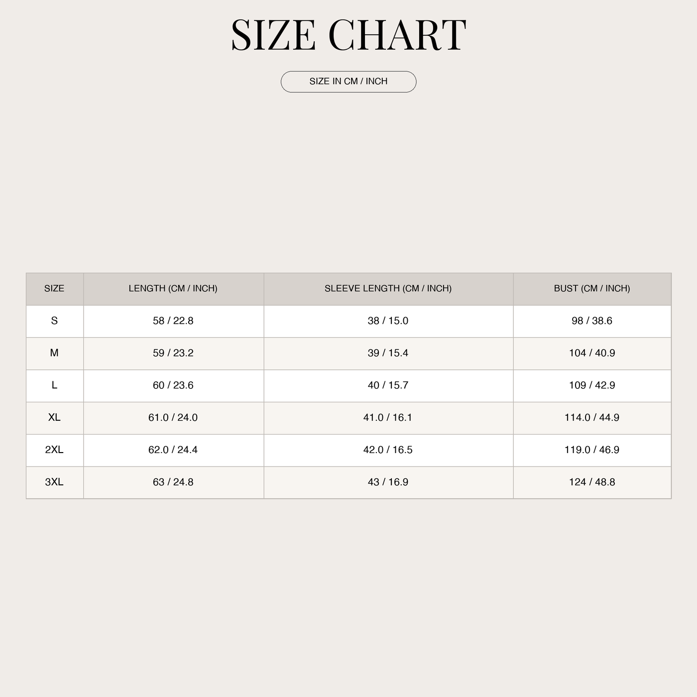 Lenvászon V-nyakú, laza női blúz size chart