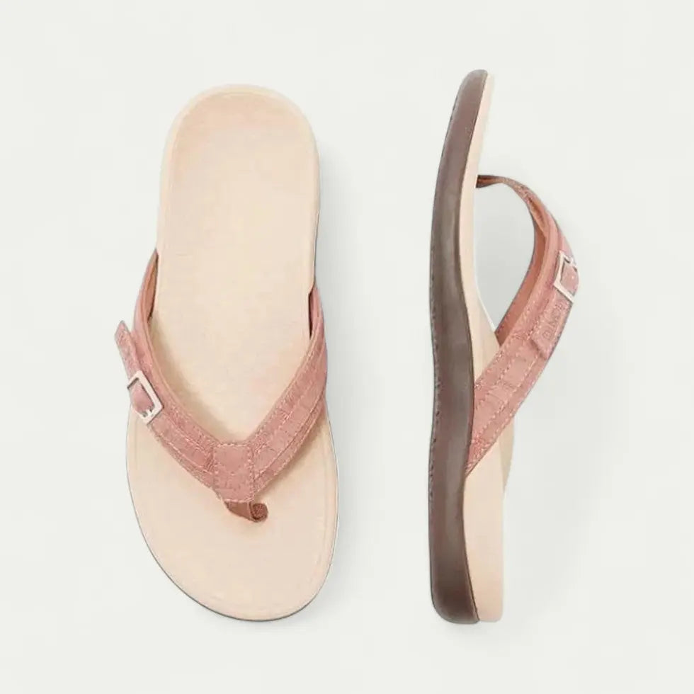Alltägliche Flip-Flop-Sandalen mit verstellbarem Riemen für Damen