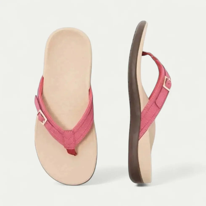Alltägliche Flip-Flop-Sandalen mit verstellbarem Riemen für Damen