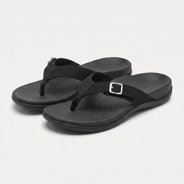 Alltägliche Flip-Flop-Sandalen mit verstellbarem Riemen für Damen