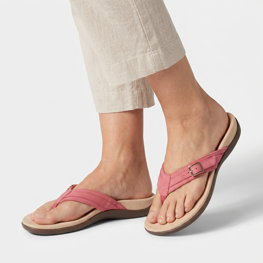 Alltägliche Flip-Flop-Sandalen mit verstellbarem Riemen für Damen