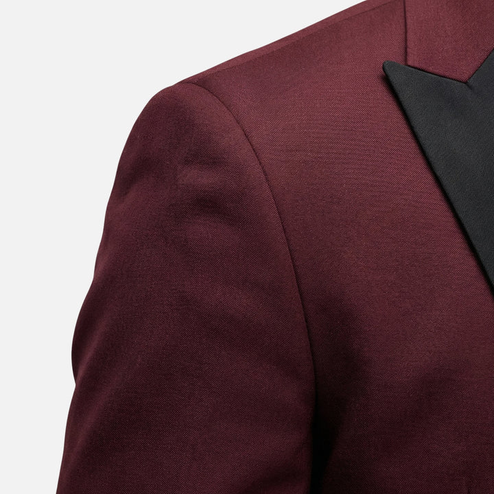 Three-piece suit with satin lapels – jacket, vest & trousers for men