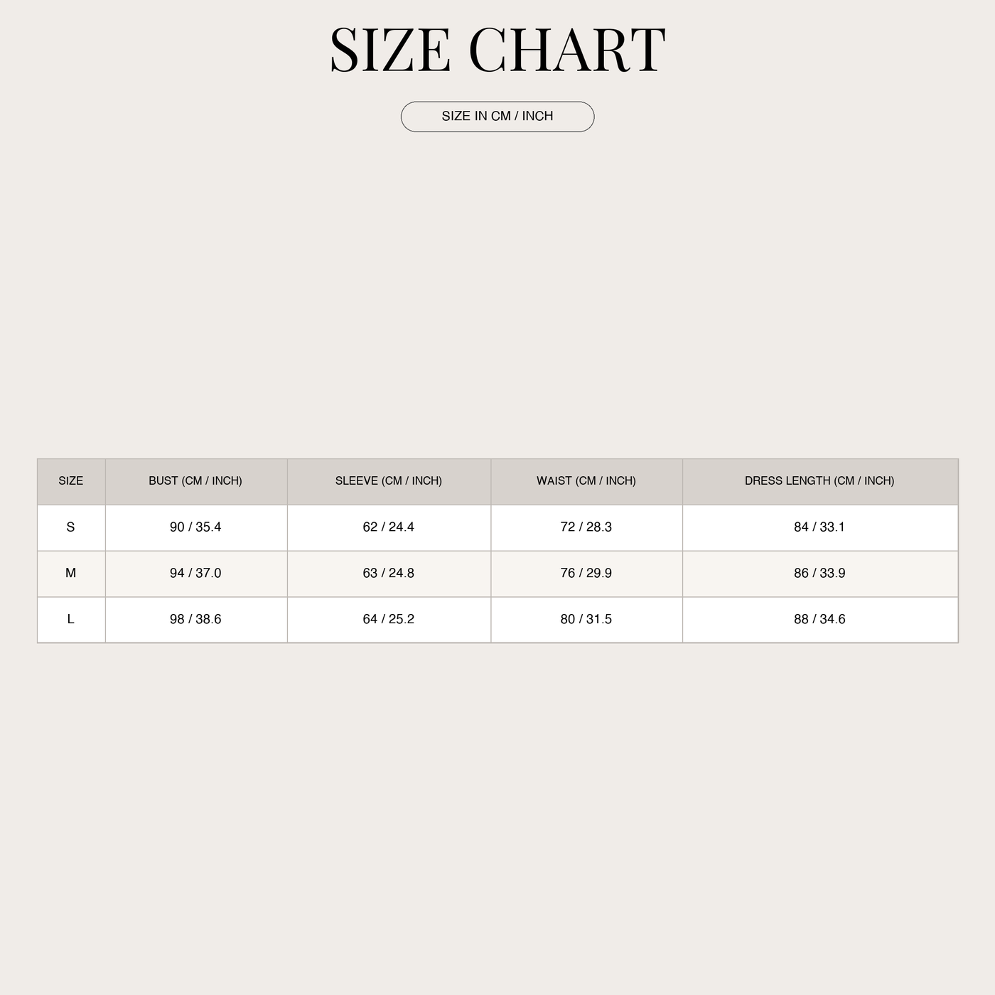 Miniabito in chiffon con maniche a sbuffo da donna size chart
