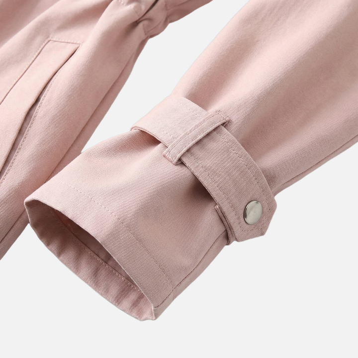 Giacca utility in twill con collo alla coreana e tasche cargo da donna