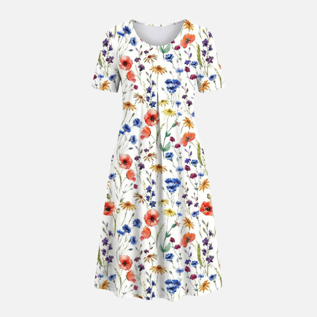 Viskose Midikleid mit Taillengürtel für Damen