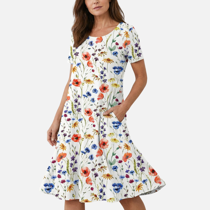 Viskose Midikleid mit Taillengürtel für Damen
