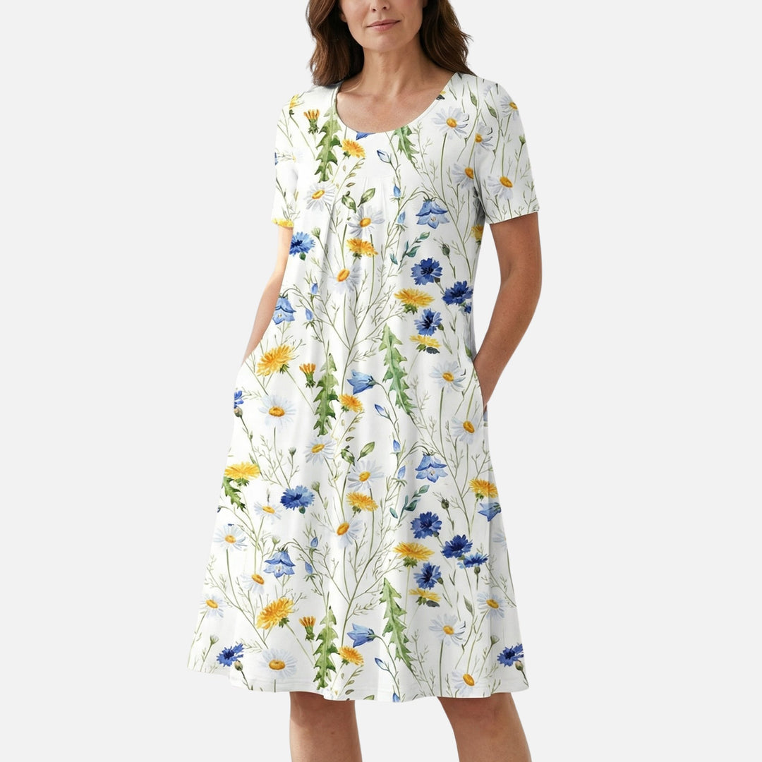 Viskose Midikleid mit Taillengürtel für Damen