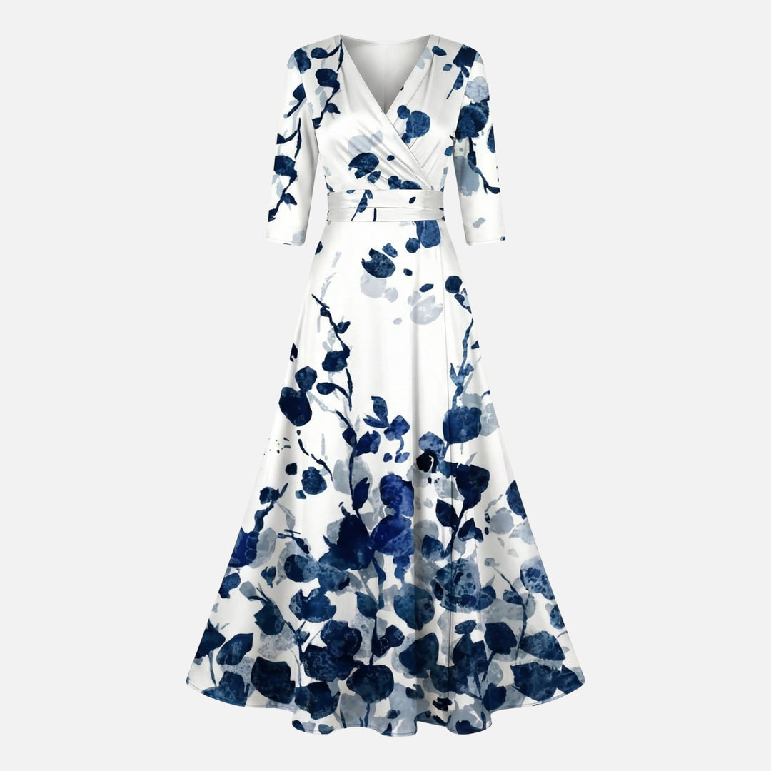 Wickel-Satin-Maxikleid mit V-Ausschnitt für Damen