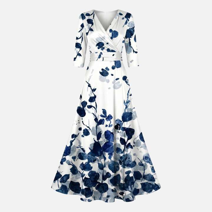 Wickel-Satin-Maxikleid mit V-Ausschnitt für Damen