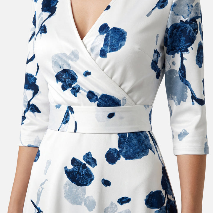 Wickel-Satin-Maxikleid mit V-Ausschnitt für Damen
