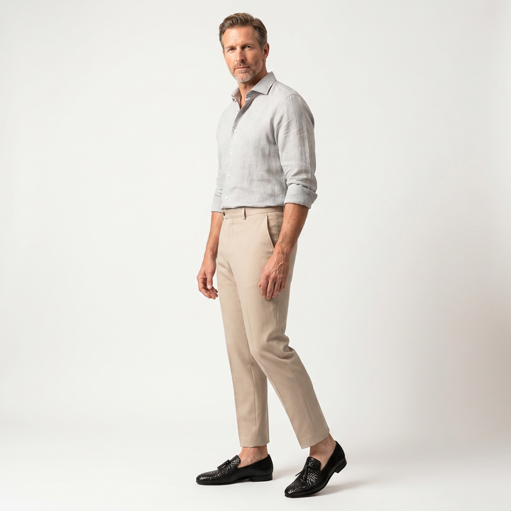 Pánské pletené slip-on mokasíny s třásňovým detailem