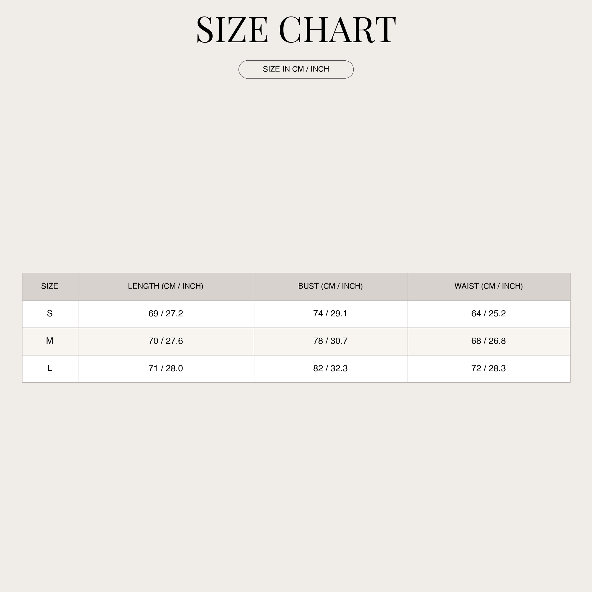 Size chart