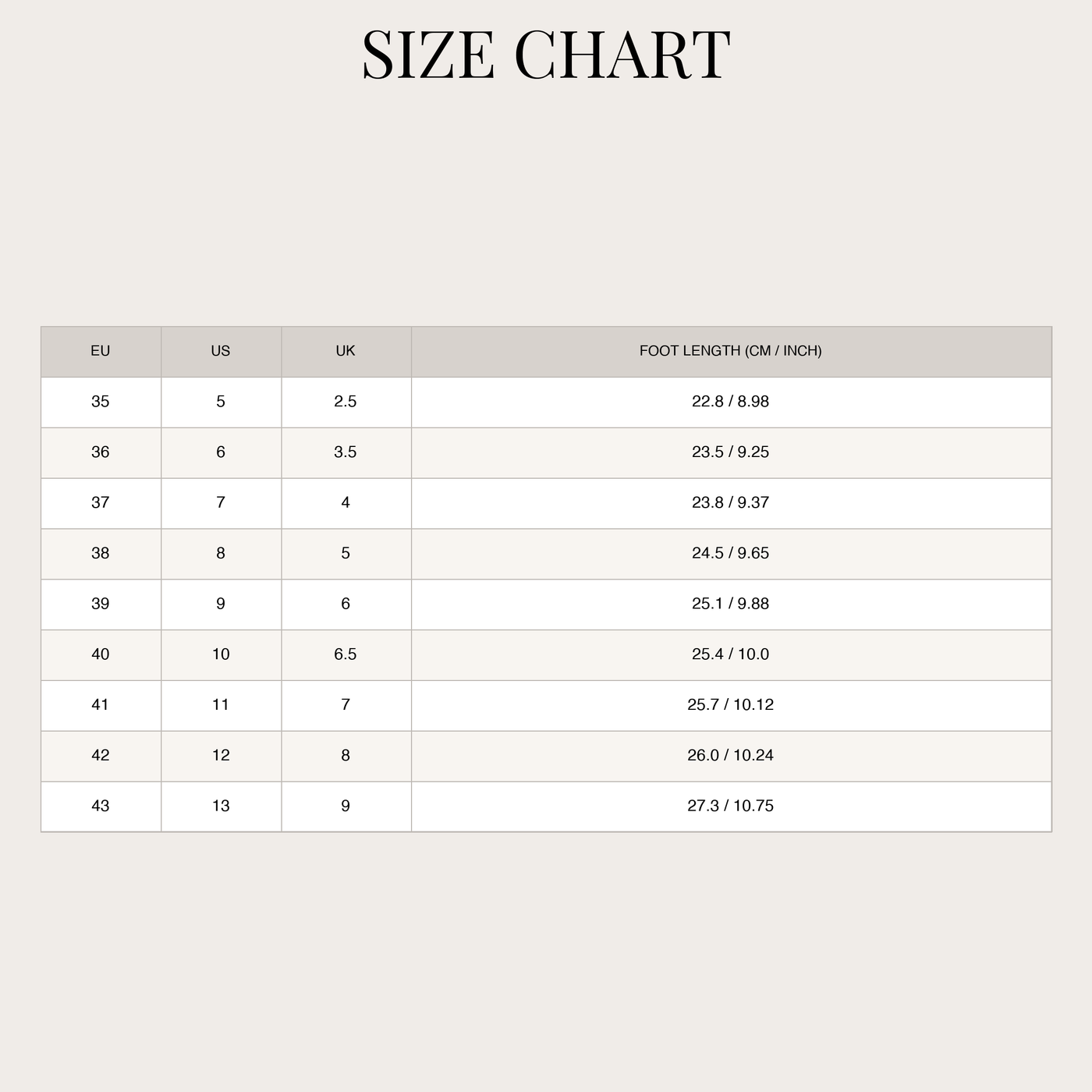 Sandali comodi con suola platform da donna size chart