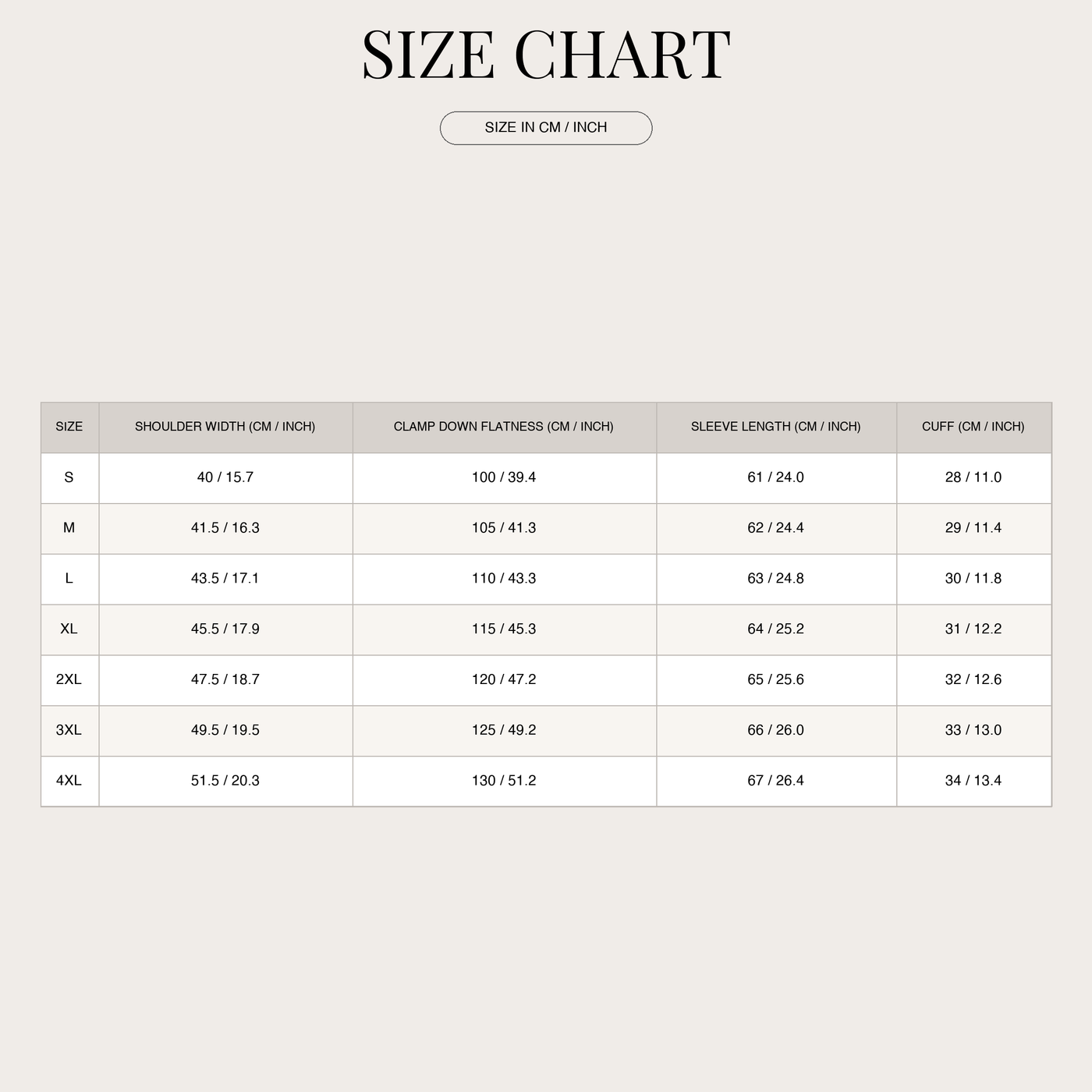 Giacca a vento ampia in stile coreano con tasche multiple da donna size chart