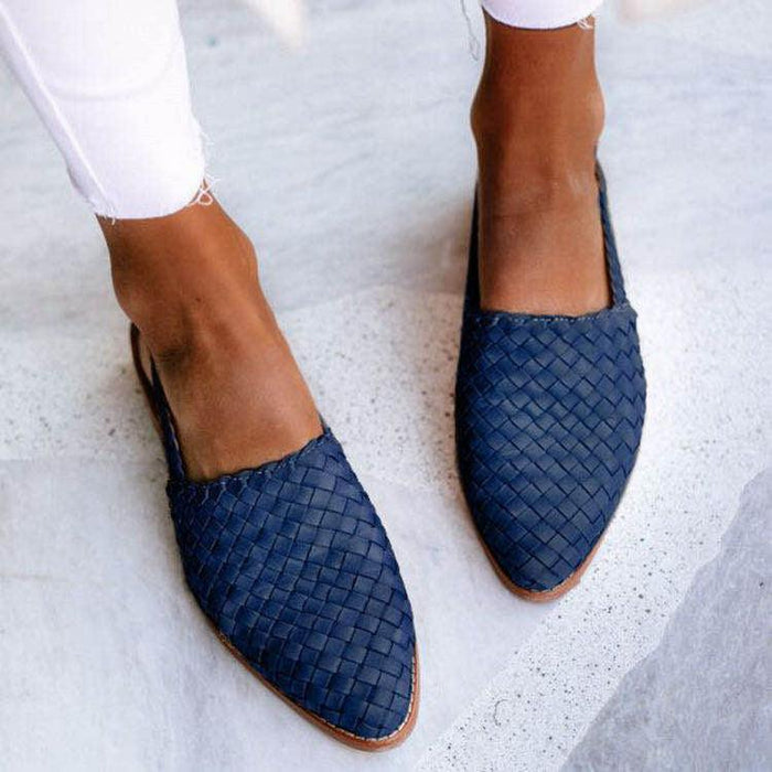 Slingbacks tejidos con correa ajustable para mujer