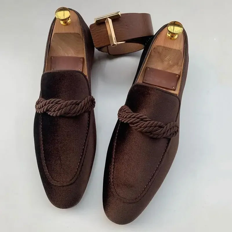 Mocasines de ante con detalle de cordón para hombre