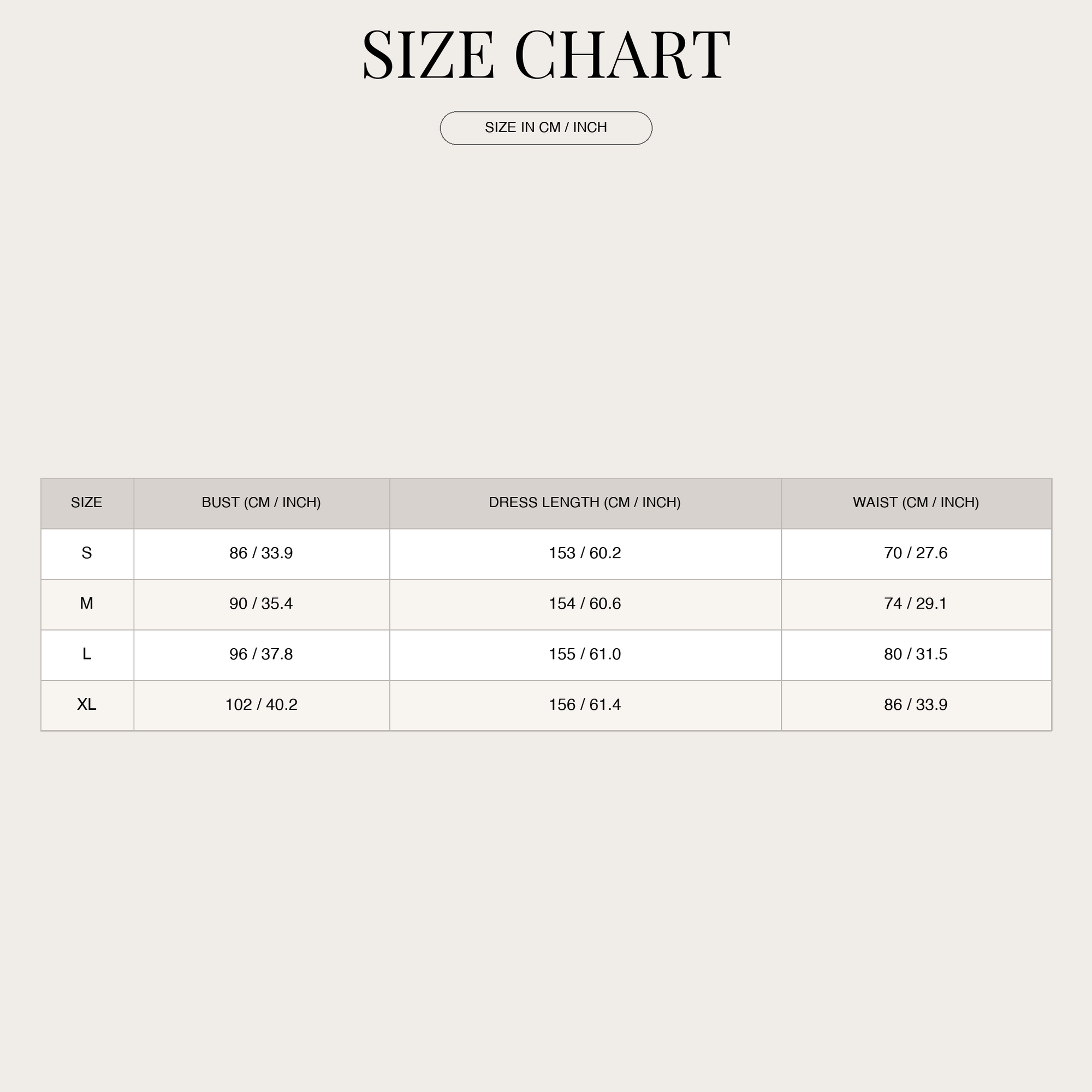 Size chart