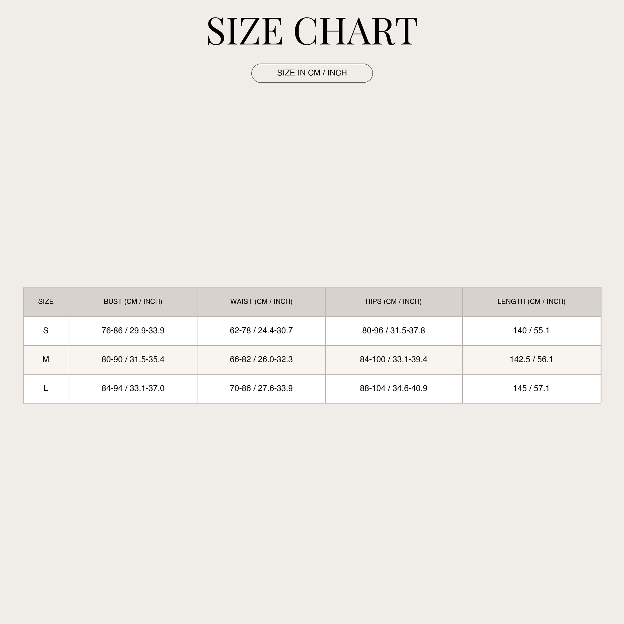 Size chart
