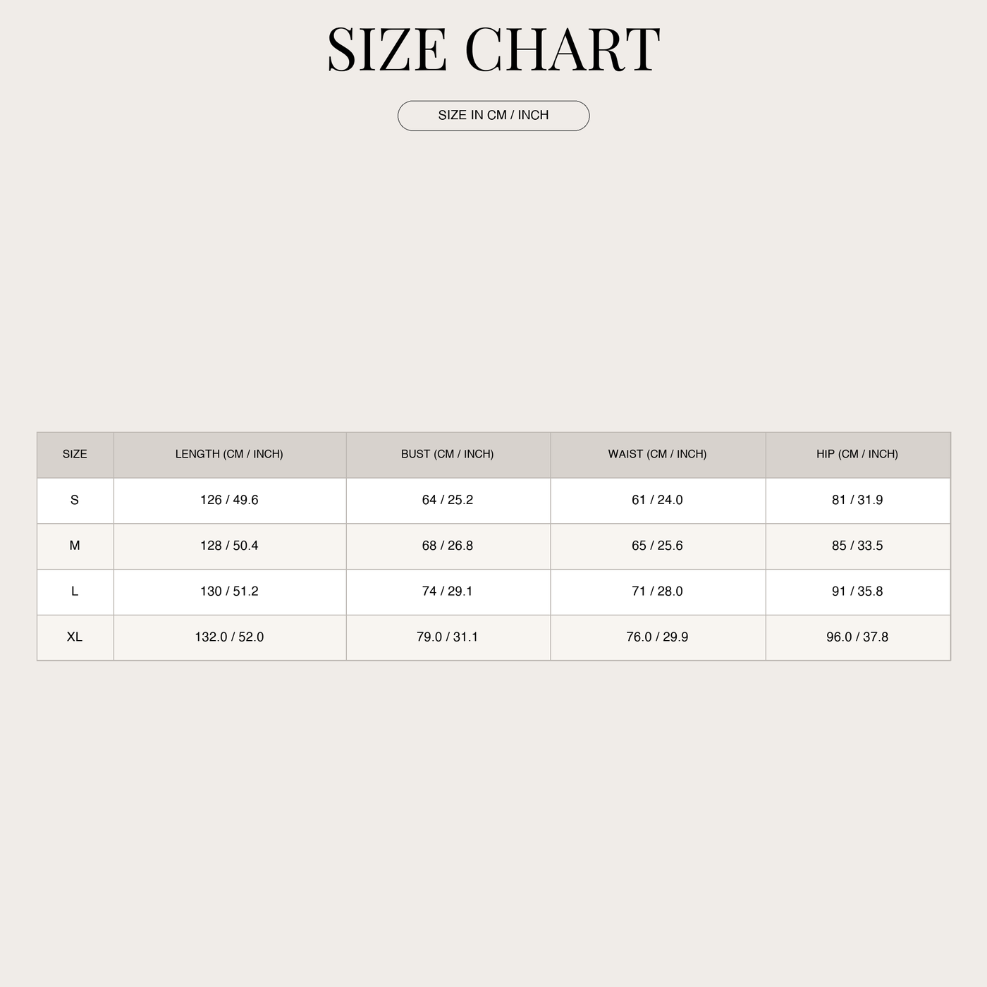 Abito da cerimonia in chiffon fluente per donna size chart