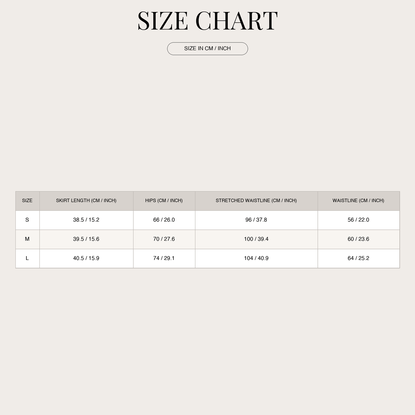 Minigonna aderente in misto cotone per donna size chart