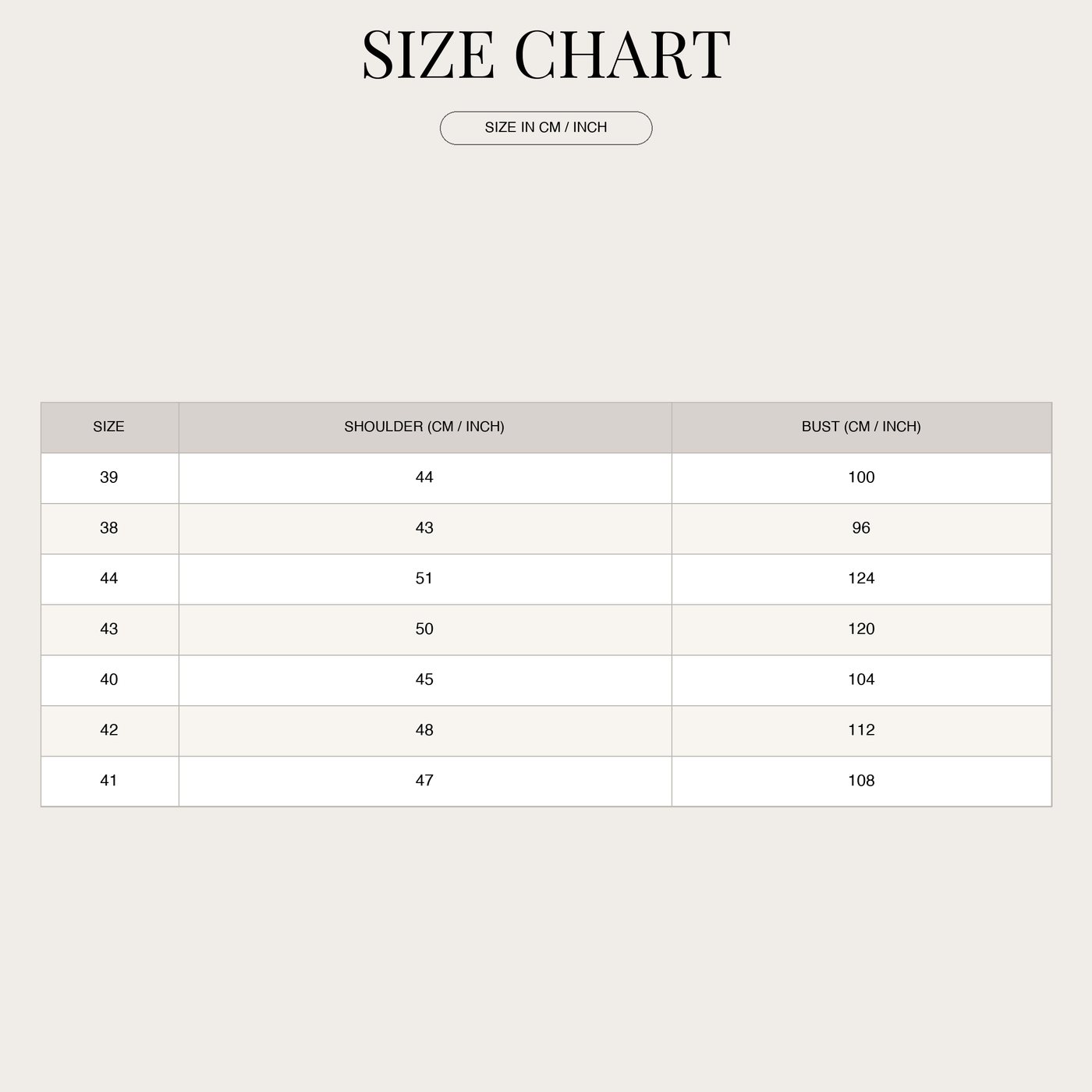 Camicia button-down da uomo – cotone con colletto a contrasto size chart
